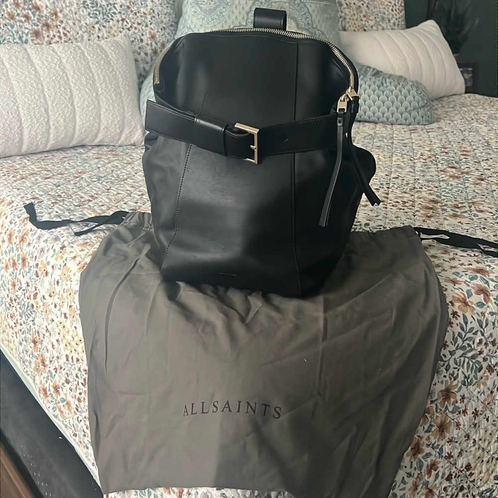 AllSaints Black Leather Bag